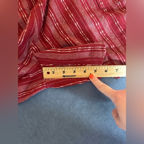 a.n.a Womens Red Striped Linen Blend Shorts SZ 3X New Pockets Elastic Belt Plus - Picture 10 of 10